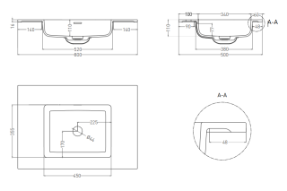 Подвесная раковина Salini Onda S-Stone 1402201MRF 80см RAL полностью